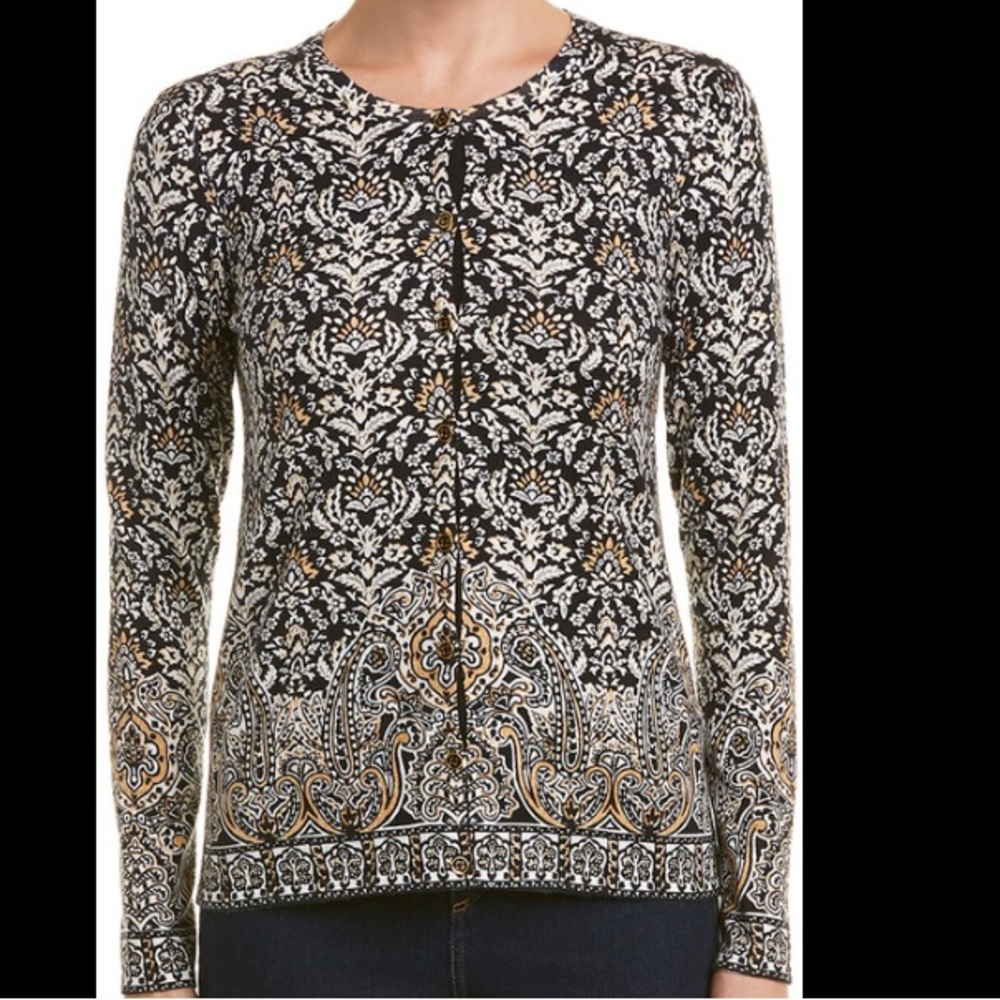 J McLaughlin Print Cardigan Size Small